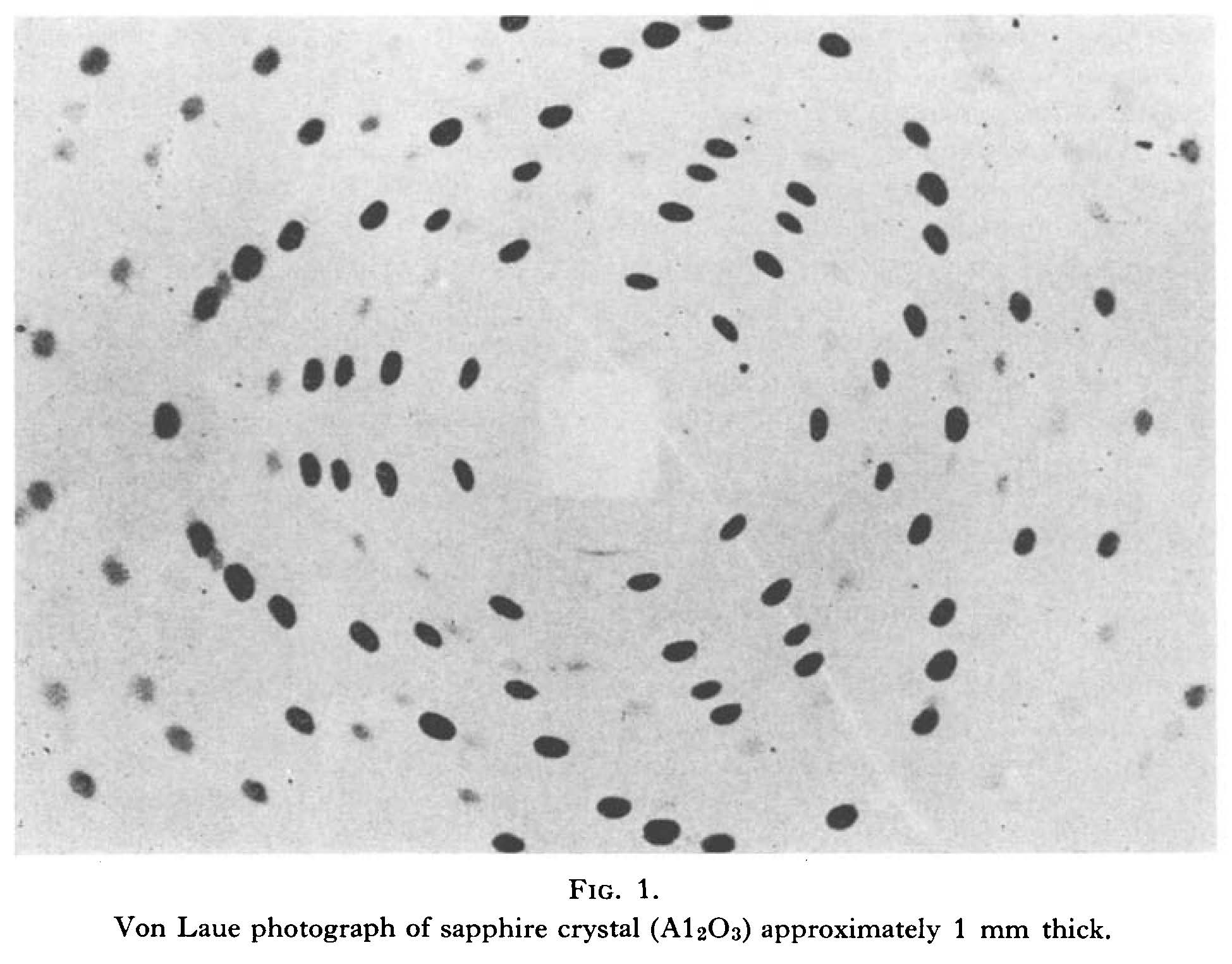 Von Laue photograph of sapphire crystal Von Laue photograph of sapphire crystal