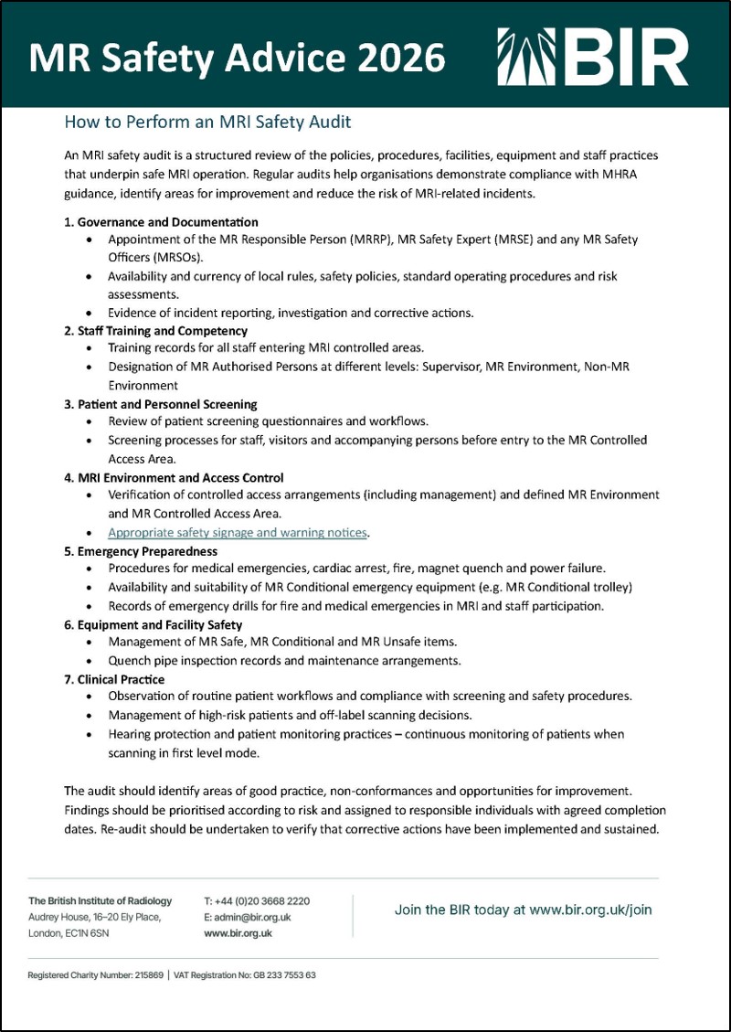 2. MR safety audit